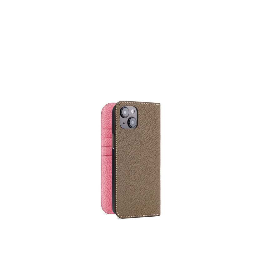 【オンライン限定】 (iPhone 15 Plus) ダイアリーケース シュリンクレザー