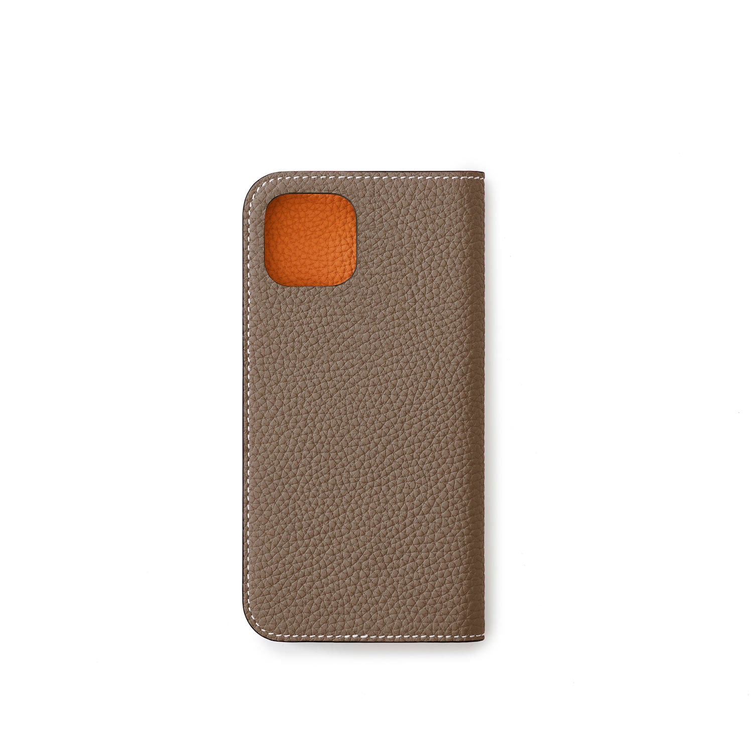 (iPhone 15 Plus) Diary case in shrink leather