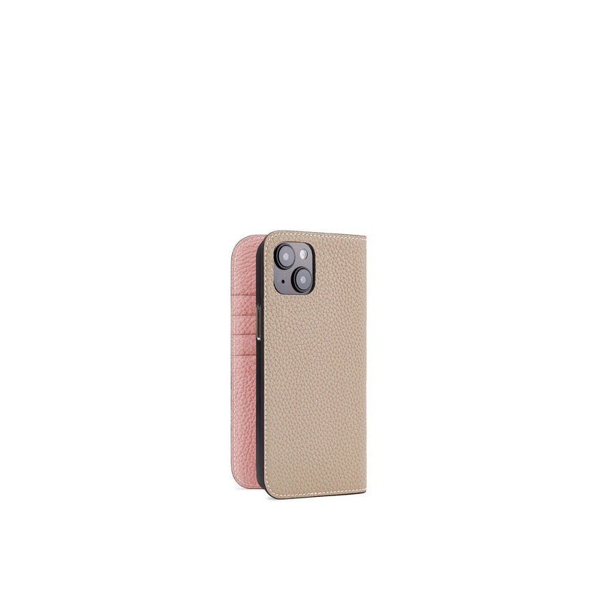 【オンライン限定】 (iPhone 15 Plus) ダイアリーケース シュリンクレザー