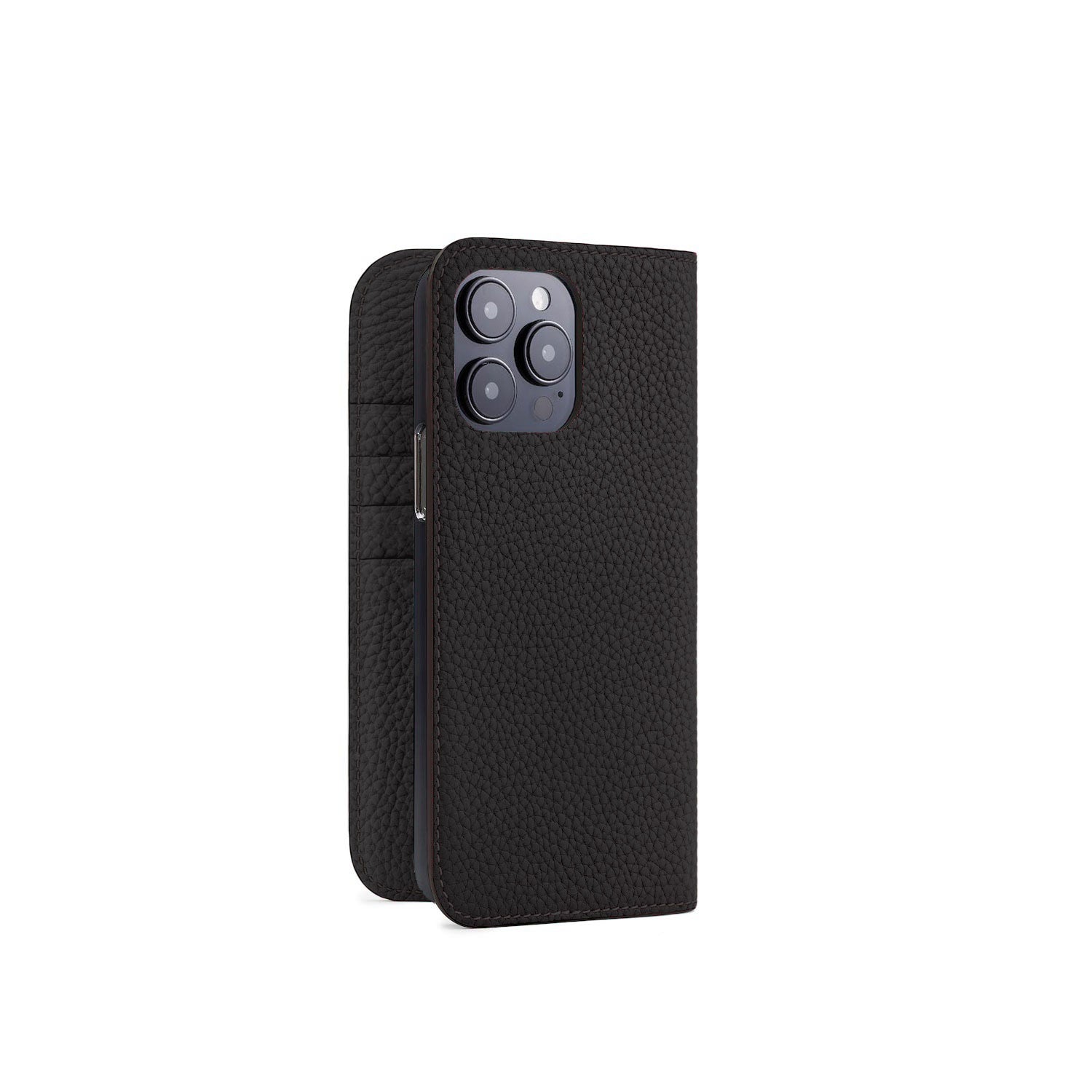(iPhone 15 Pro Max) Diary Case Shrink Leather