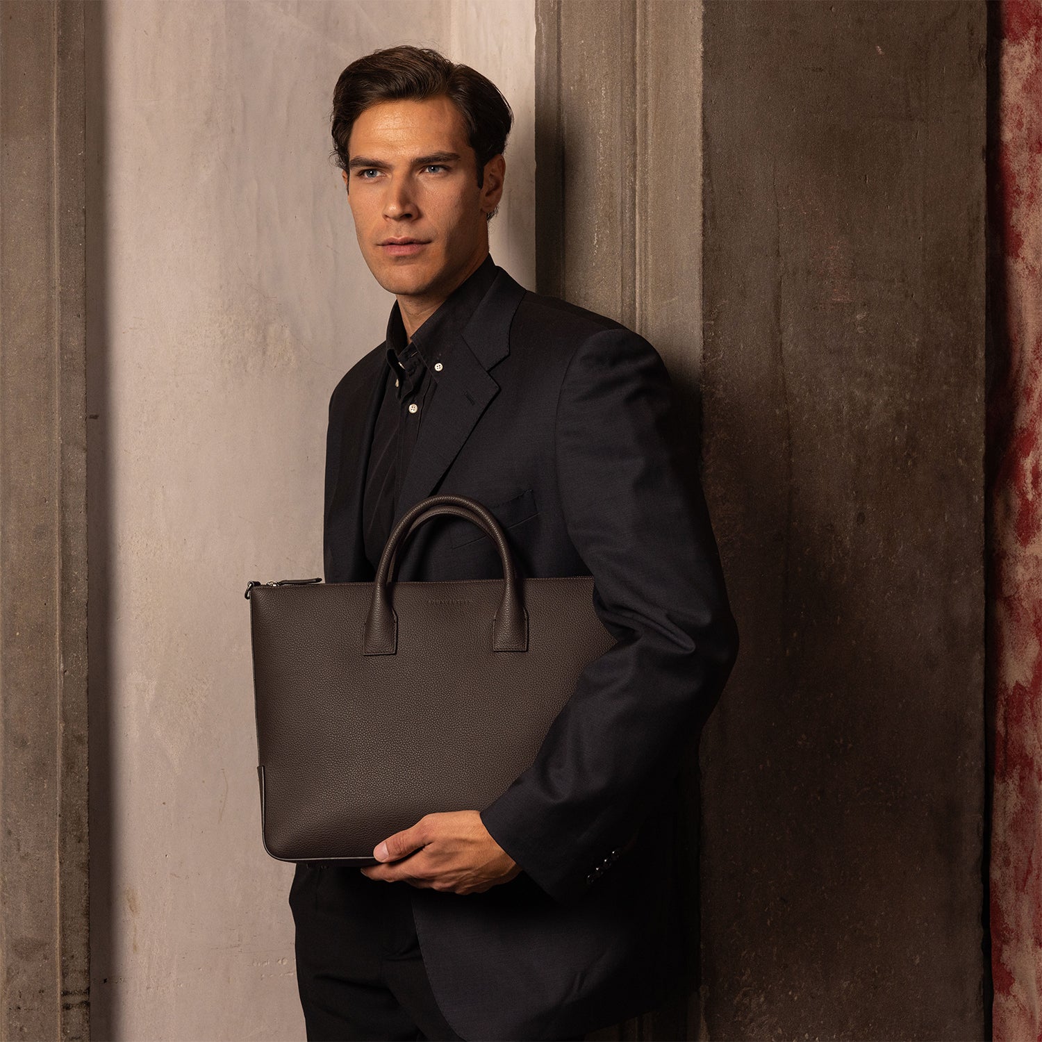 マッシモ トップワイドブリーフ バッグ シュリンクレザー