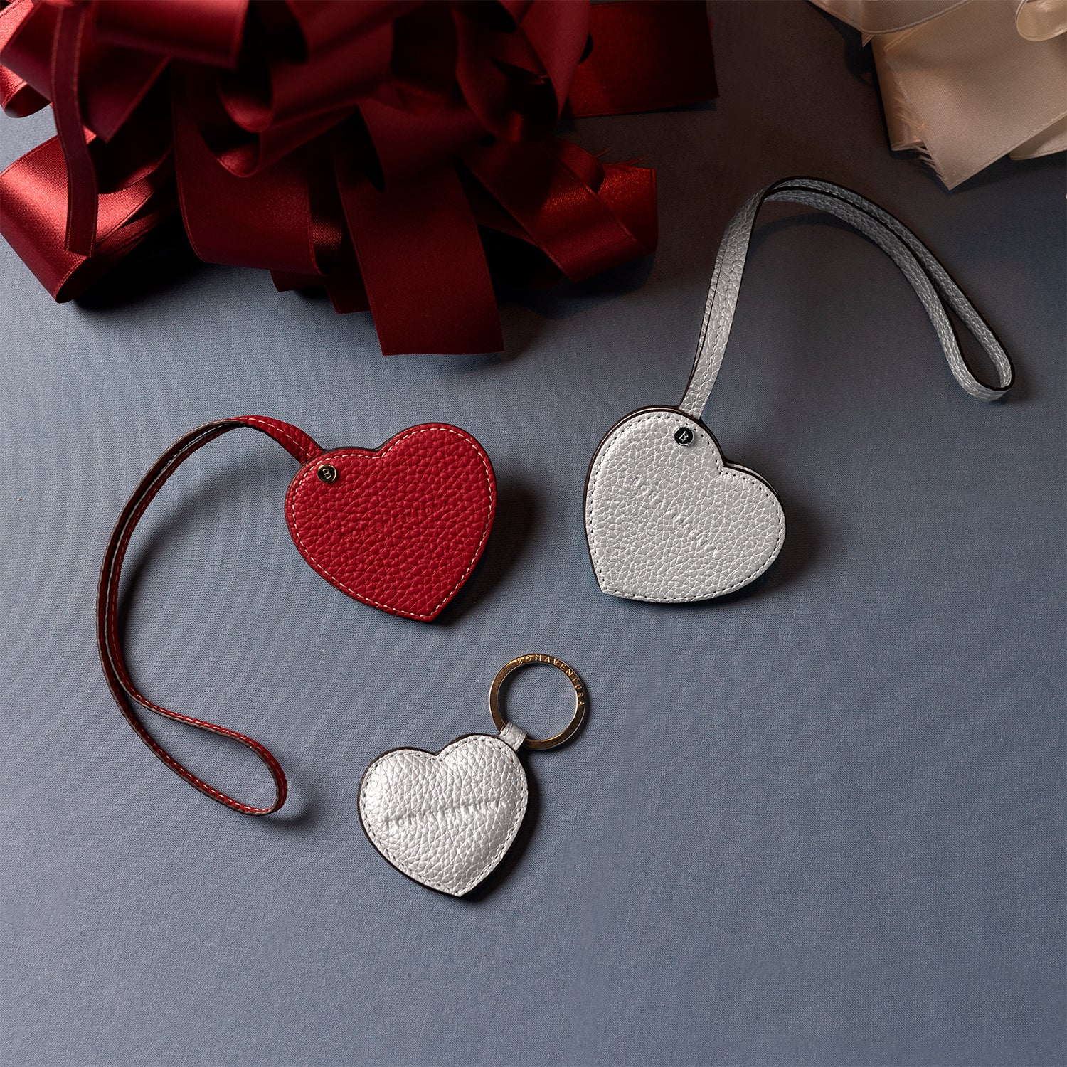 ハート キーホルダー シュリンクレザー