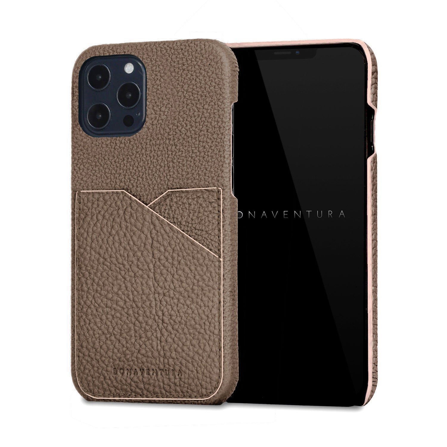 (iPhone 12 / 12 Pro) Back cover case Shrink leather