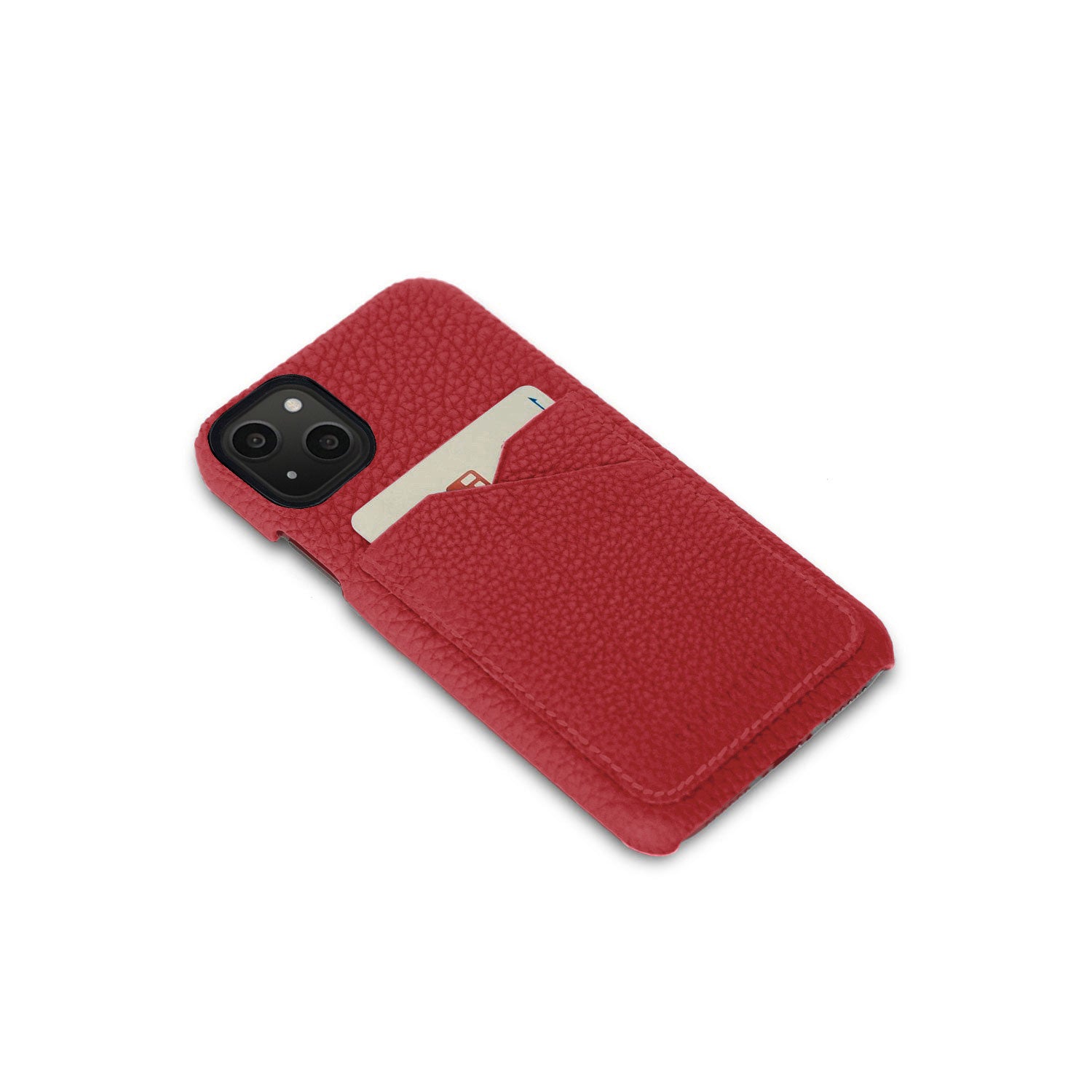 (iPhone 13) Back cover case Shrink leather