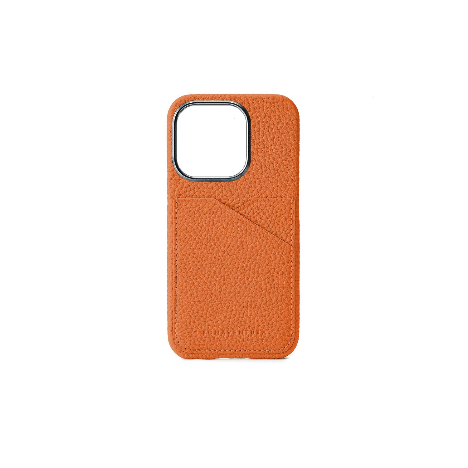 (iPhone 15 Pro) バックカバーケース シュリンクレザー オレンジ