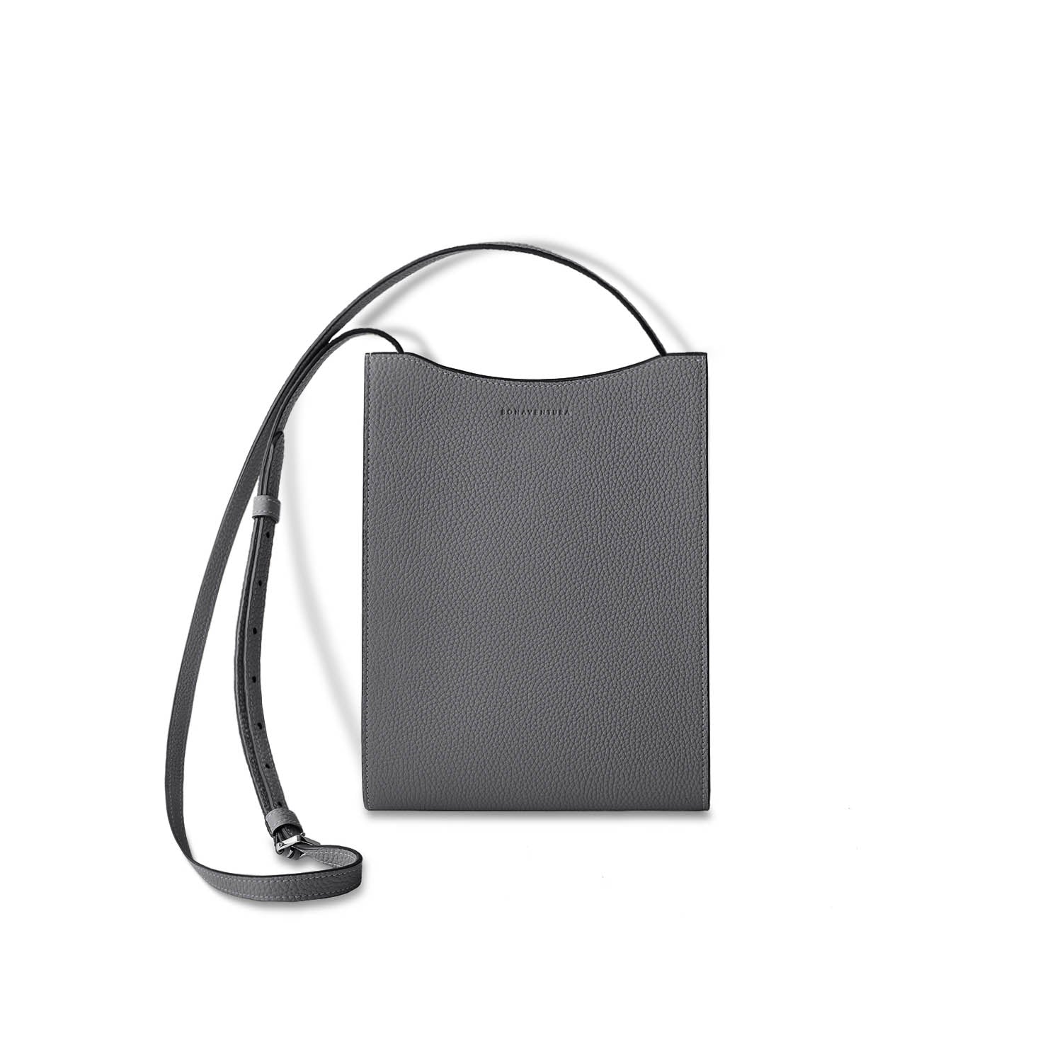 Rear bag, shrink leather (small), charcoal grey