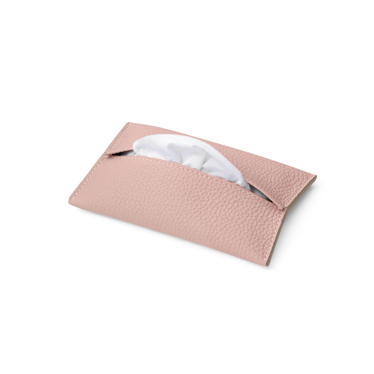 Tissue case in shrink leather