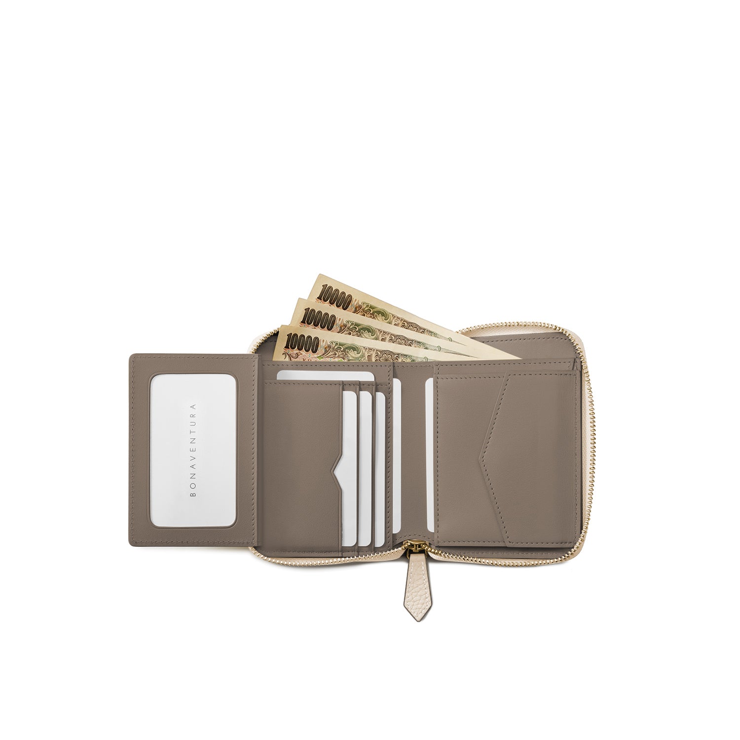 Medium Functional Zip Wallet in Shrink Leather