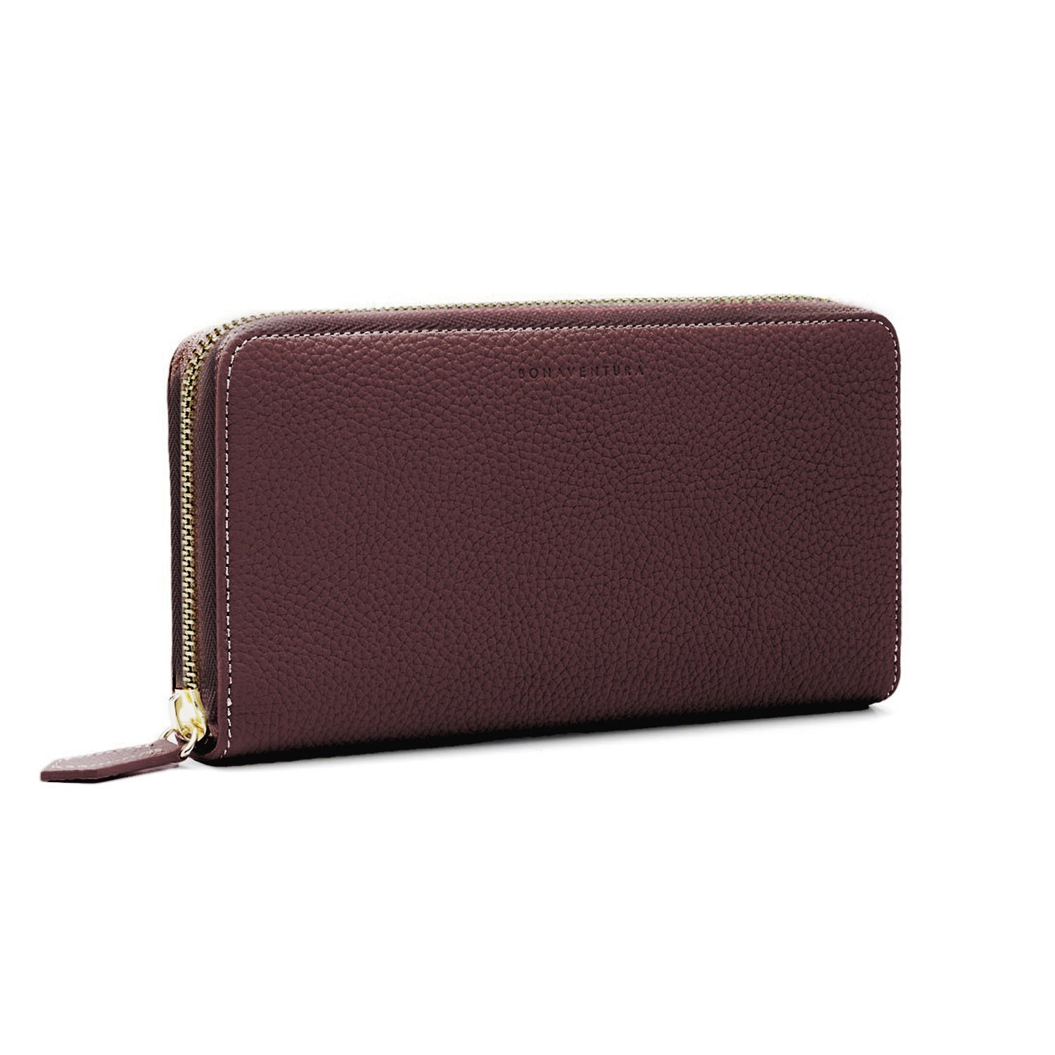 Long zip wallet in shrunk leather