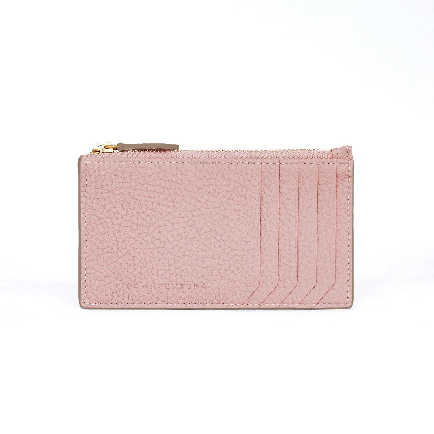 Mini zip wallet in shrunk leather
