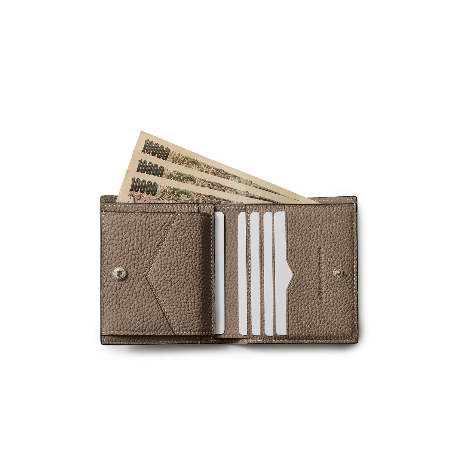 All-shrunk leather bifold wallet