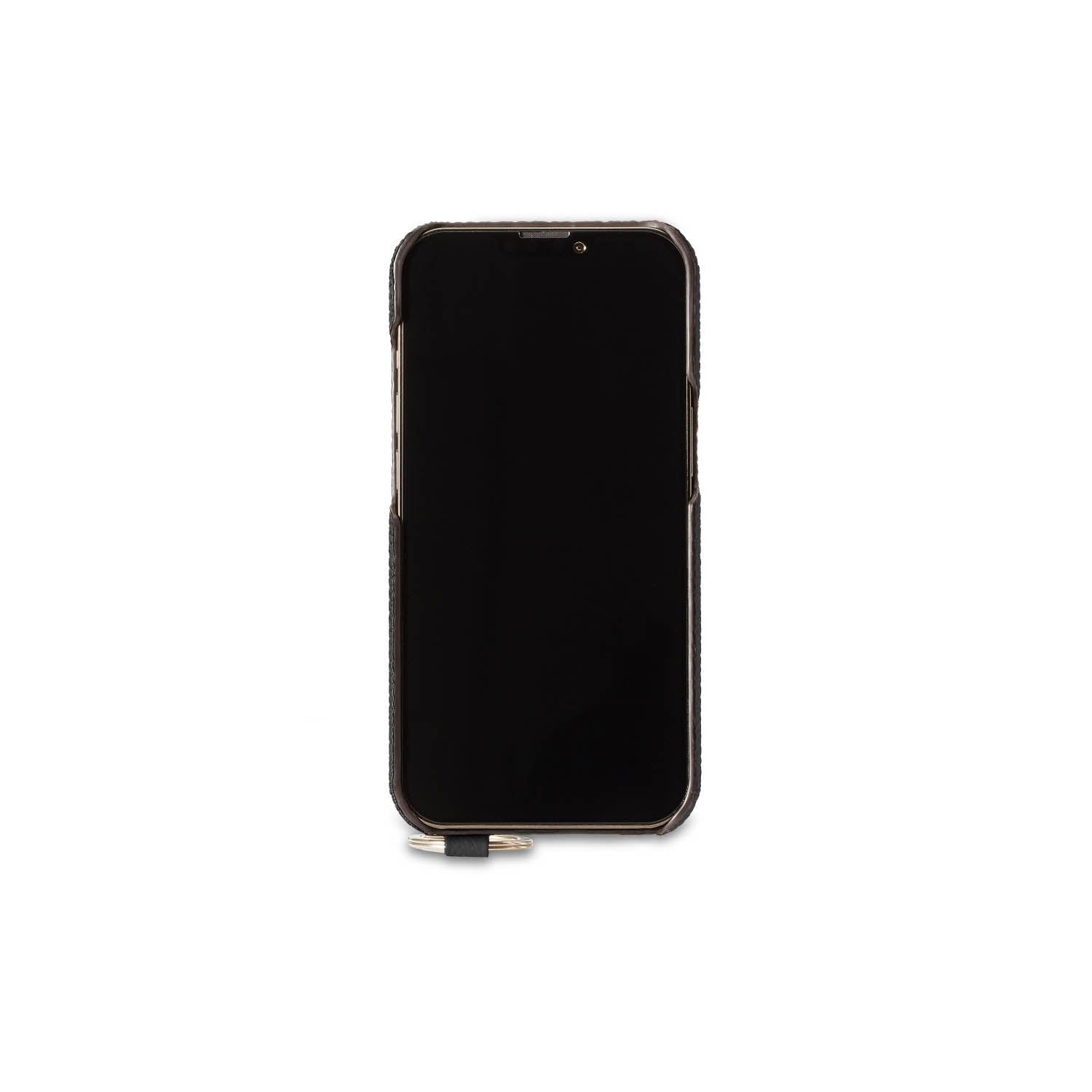 (iPhone 12 / 12 Pro) ハンドル付き バックカバーケース シュリンクレザー