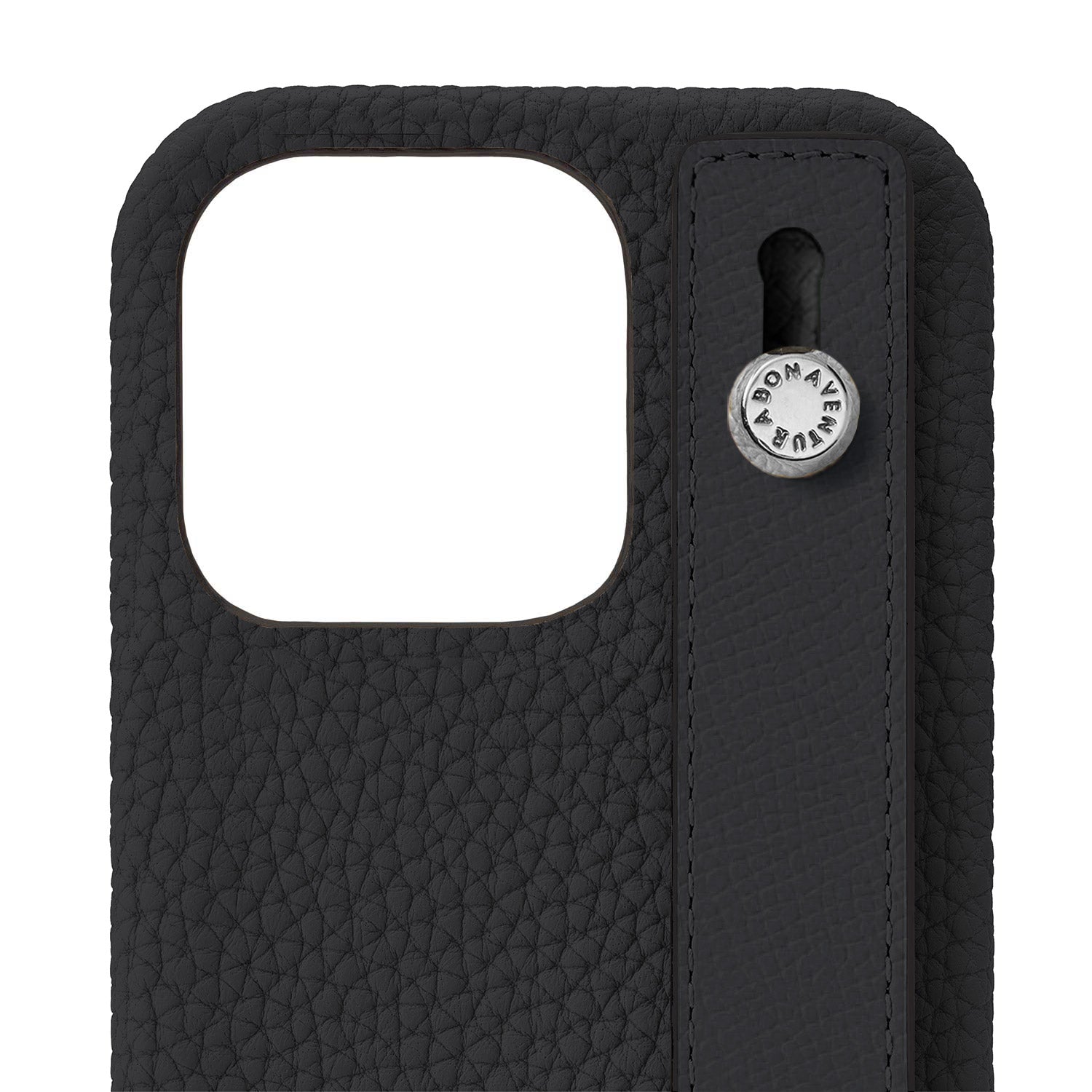 (iPhone 13 Pro) Back cover case with handle, shrink leather