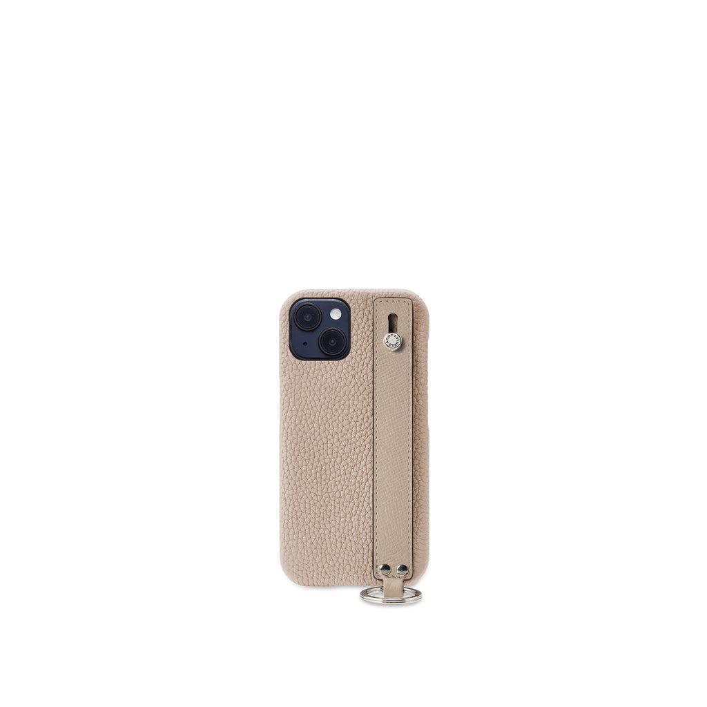 iPhone 14) ハンドル付き バックカバーケース シュリンクレザー 