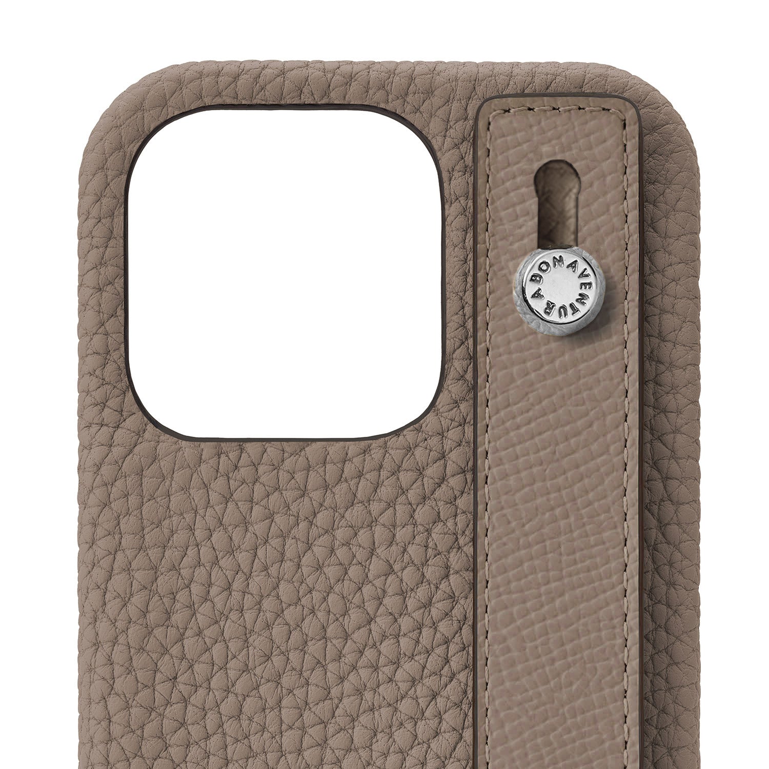 (iPhone 14 Pro) Back cover case with handle, shrink leather