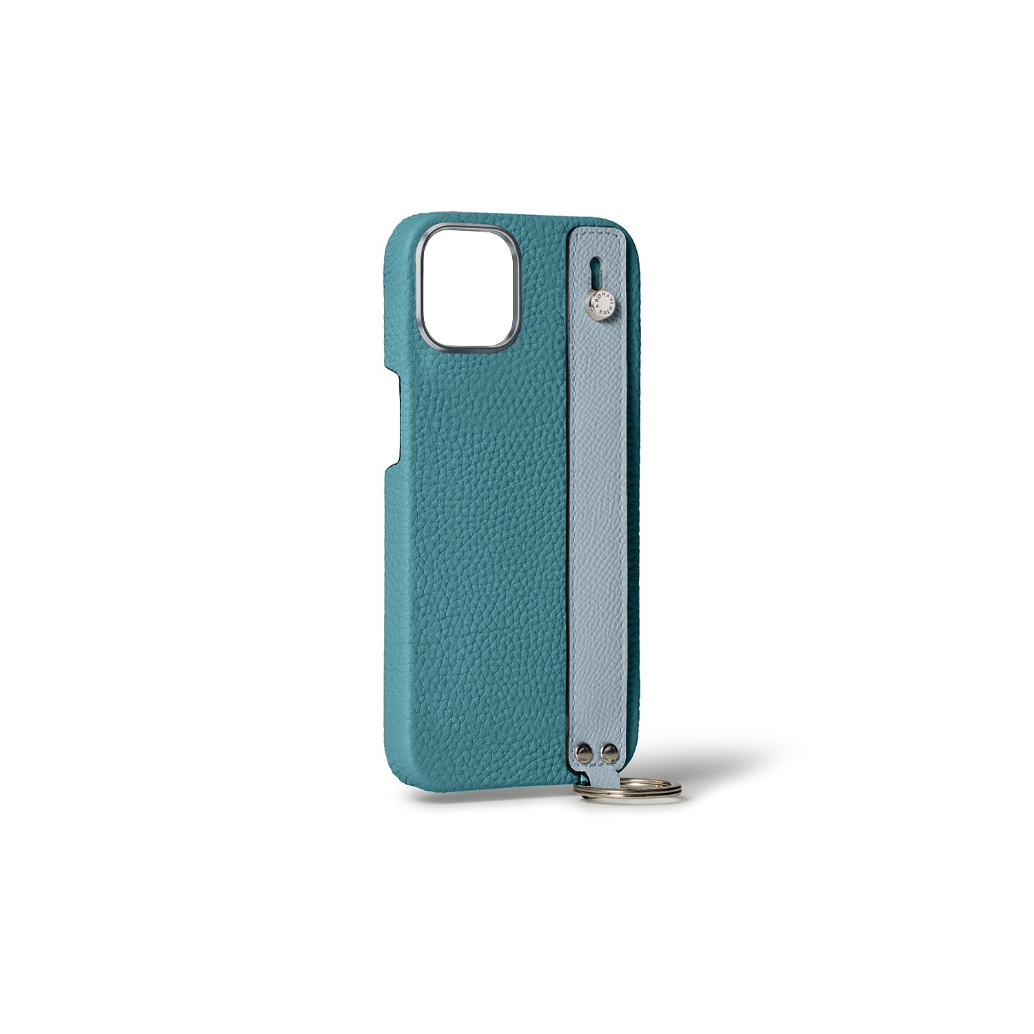 (iPhone 15) Back cover case with handle, shrink leather
