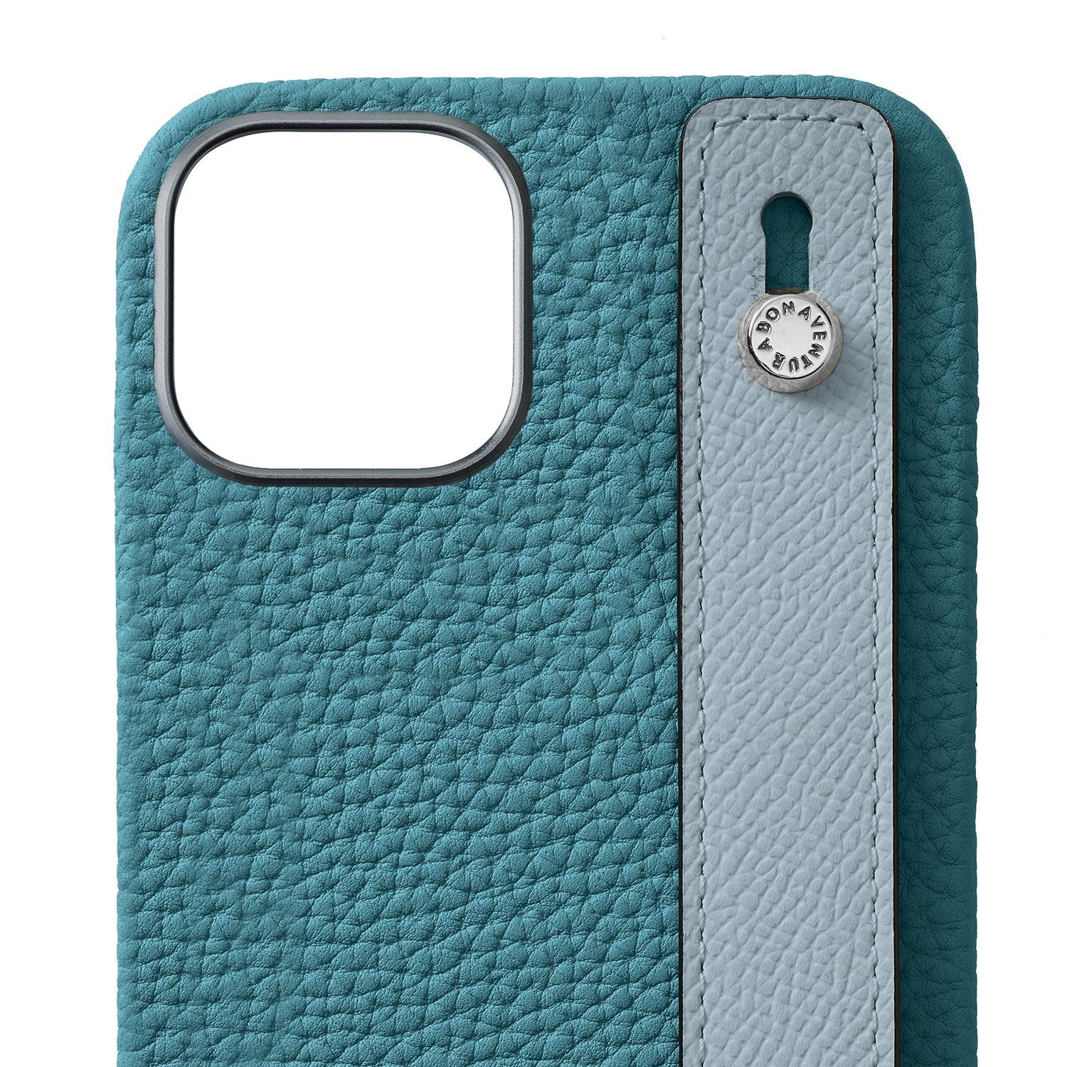 (iPhone 15 Plus) Back cover case with handle, shrink leather