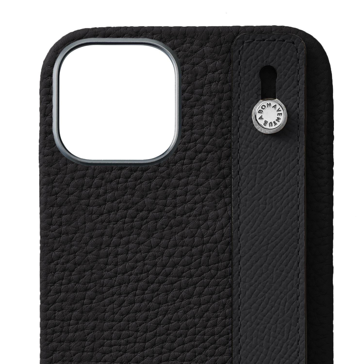 (iPhone 15 Plus) Back cover case with handle, shrink leather