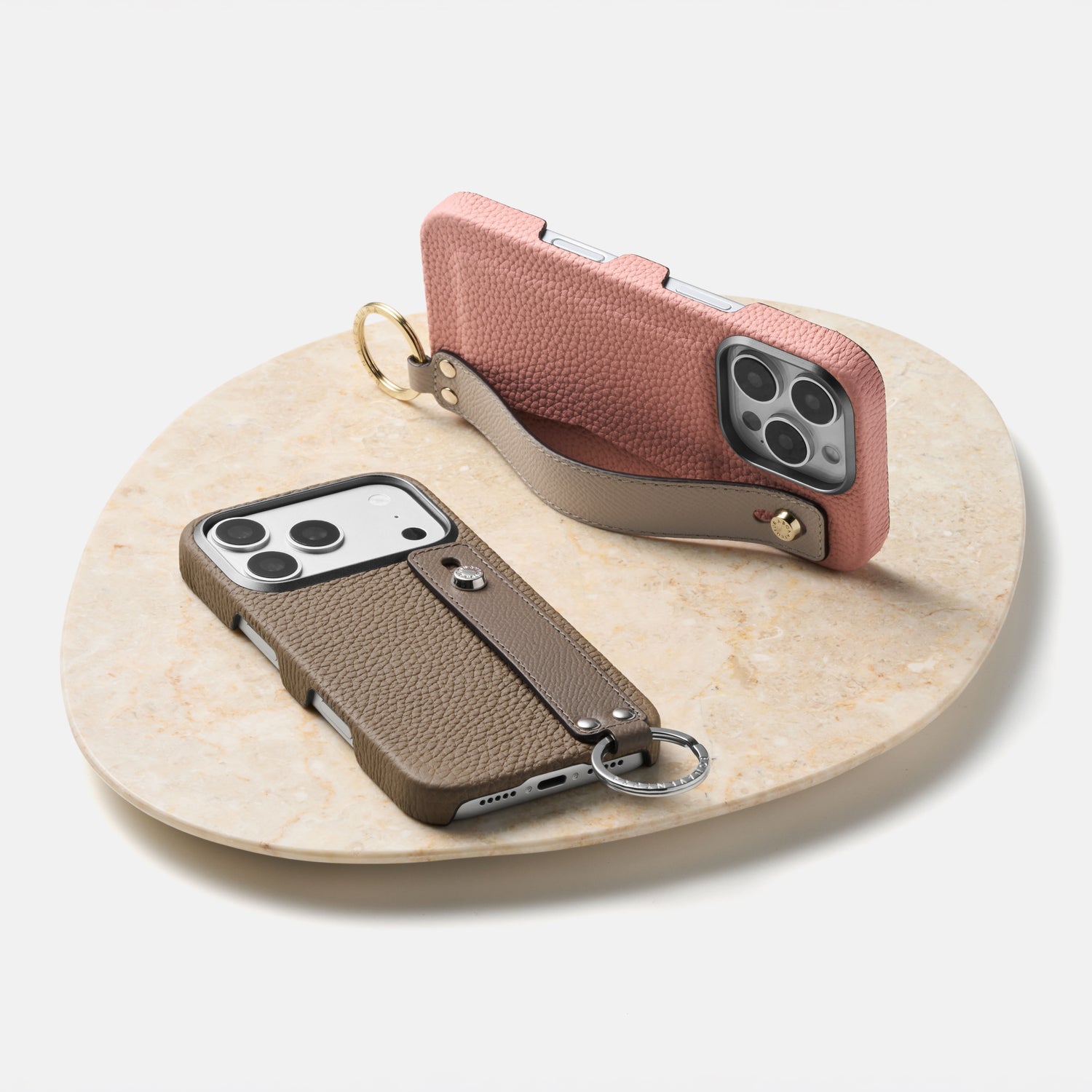 iPhone 18 Pro Max) Back Cover Case with Handle Shrink Leather