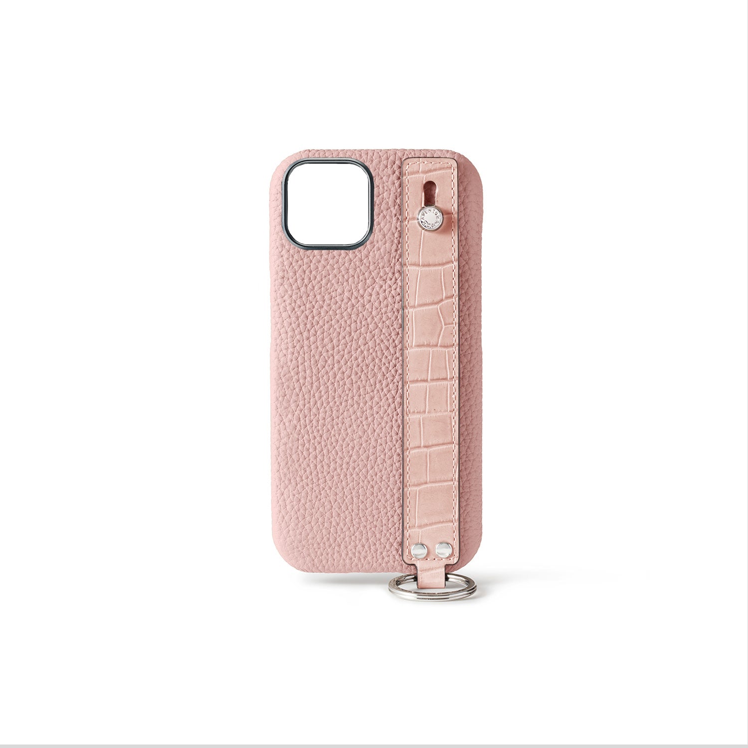 iPhone 15 Pro) ハンドル付き バックカバーケース シュリンクレザー