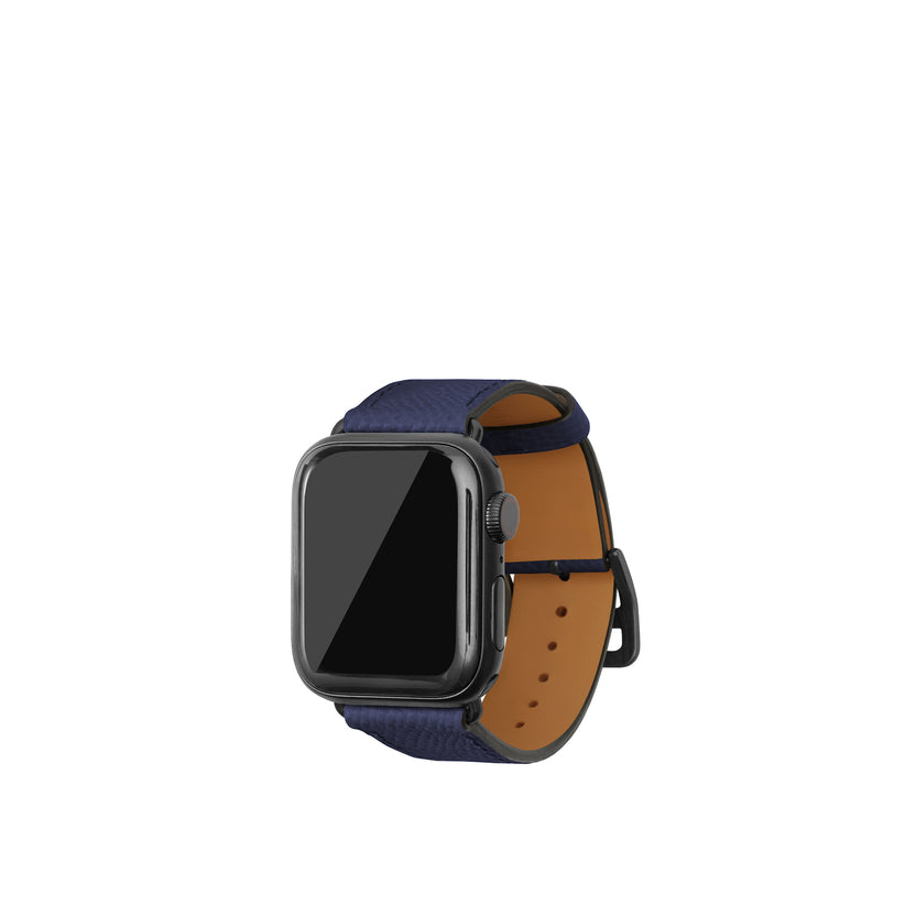 ノービレ Apple Watch レザーバンド【38mm/40mm/41mm/42mm, S/Mサイズ】 (アダプター：ブラック)