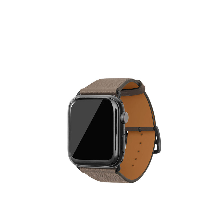 ノービレ Apple Watch レザーバンド【44mm/45mm/46mm/49mm, M/Lサイズ】 (アダプター：ブラック)