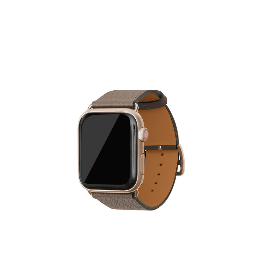 ノービレ Apple Watch レザーバンド【44mm/45mm/46mm/49mm, M/Lサイズ】 (アダプター：ゴールド)