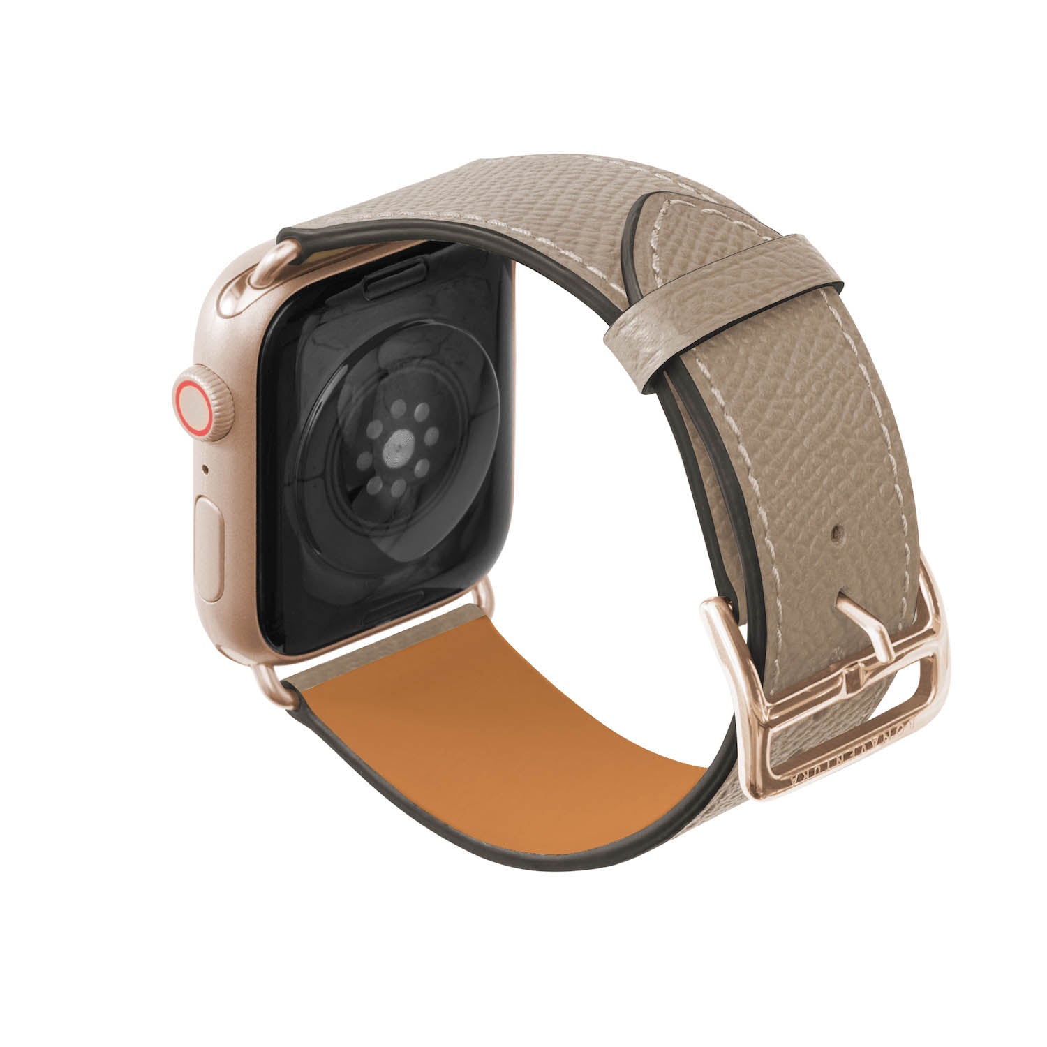 ノブレッサ Apple Watch レザーバンド【42mm/44mm/45mm/49mm, M/Lサイズ】 (アダプター：ゴールド)