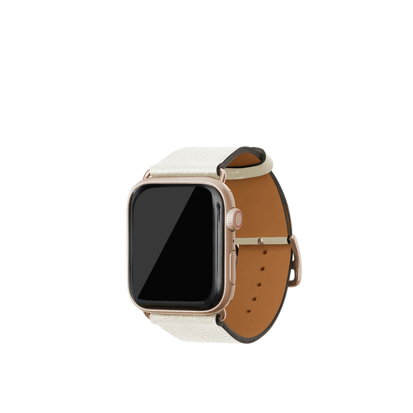 ノービレ Apple Watch レザーバンド【44mm/45mm/46mm/49mm, M/Lサイズ】 (アダプター：ゴールド)