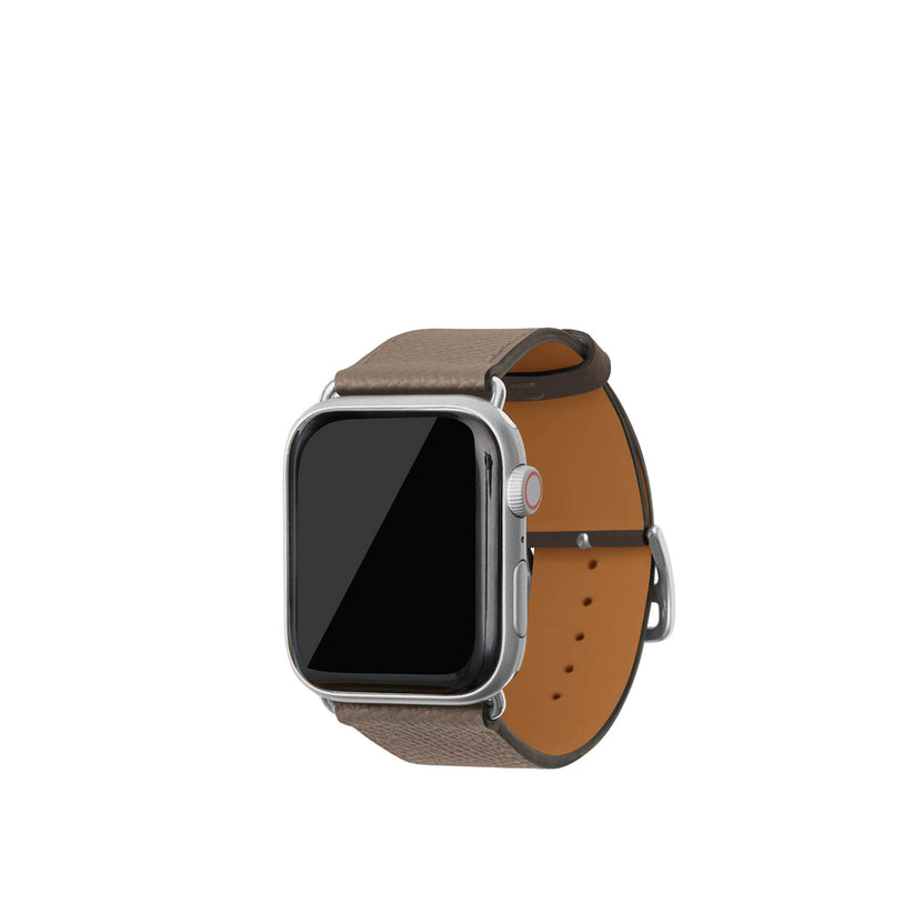 ノービレ Apple Watch レザーバンド【44mm/45mm/46mm/49mm, M/Lサイズ】 (アダプター：シルバー)