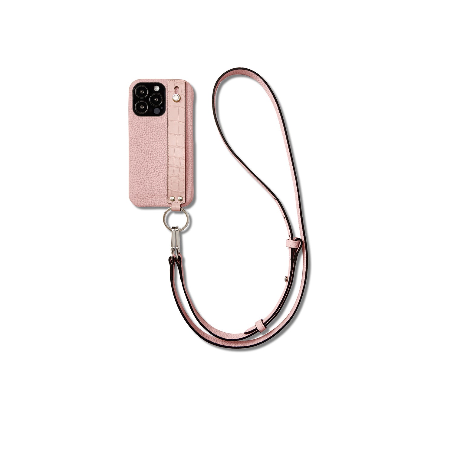 Back Cover with Handle Shoulder Strap Set Shrink Leather (iPhone 13 Pro)
