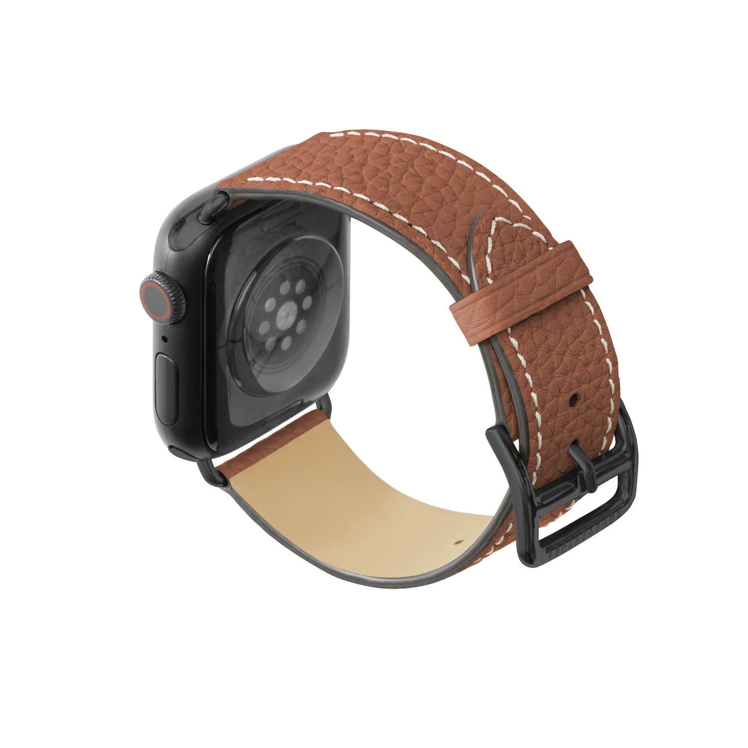 Apple Watch Leather Band [38mm/40mm/41mm, M/L Size] (Adapter: Black)