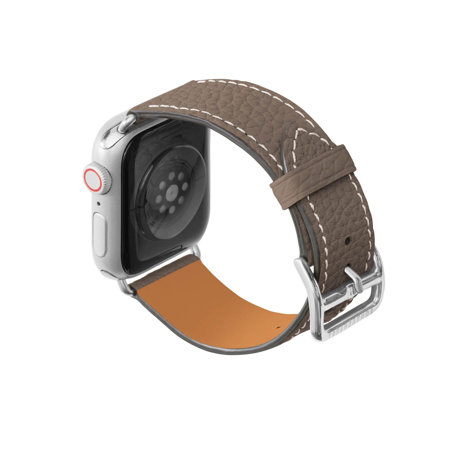 Apple Watch Leather Band [38mm/40mm/41mm, M/L Size] (Adapter: Silver)