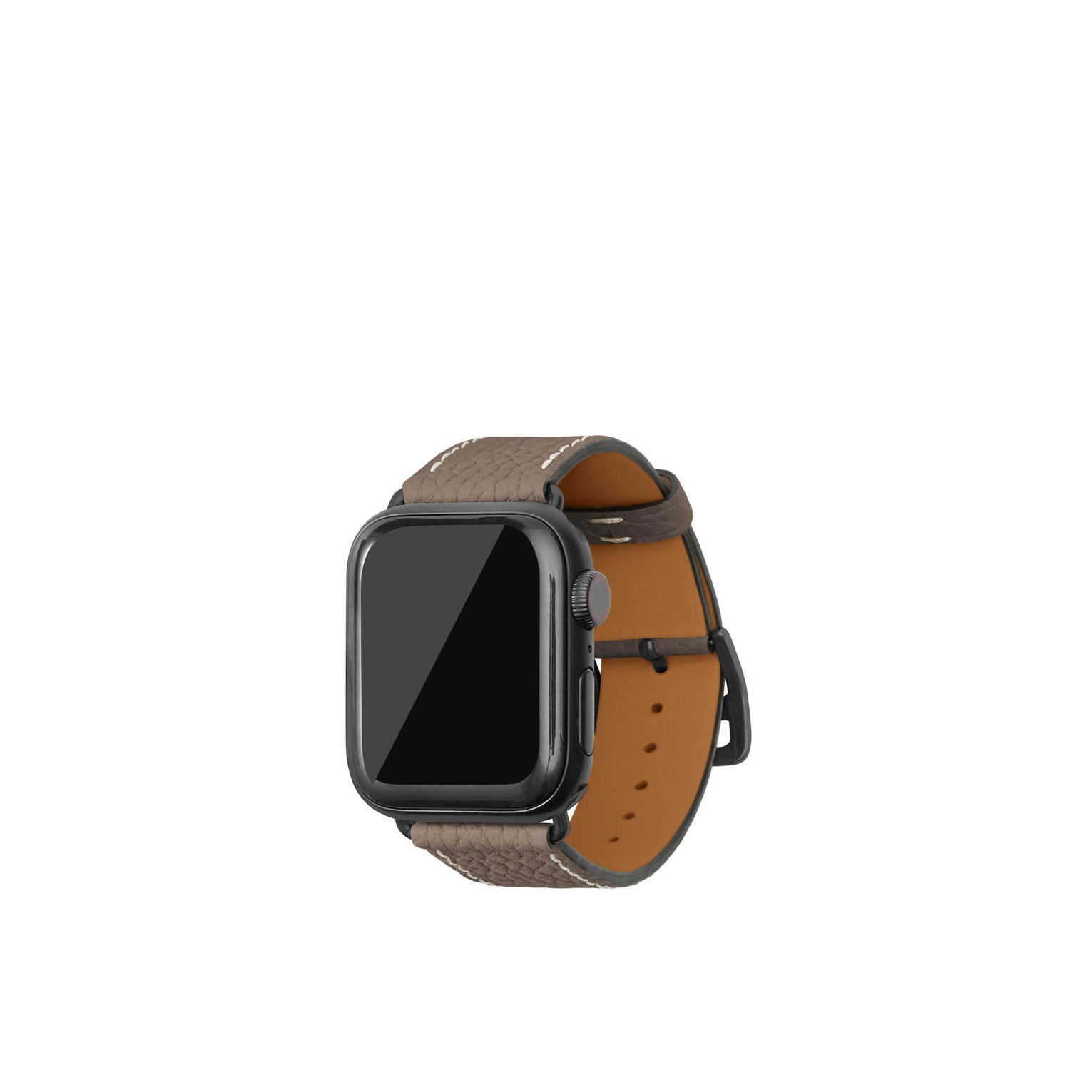 シュリンク Apple Watch レザーバンド【38mm/40mm/41mm/42mm, S/Mサイズ】 (アダプター：ブラック)
