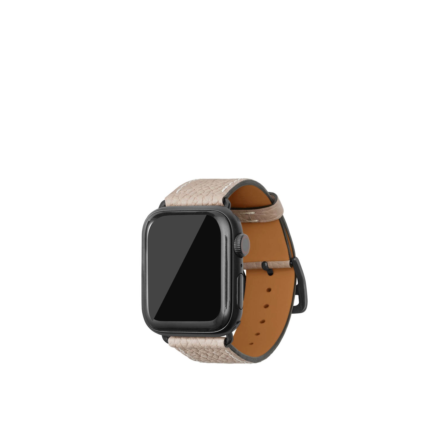 シュリンク Apple Watch レザーバンド【38mm/40mm/41mm/42mm, S/Mサイズ】 (アダプター：ブラック)