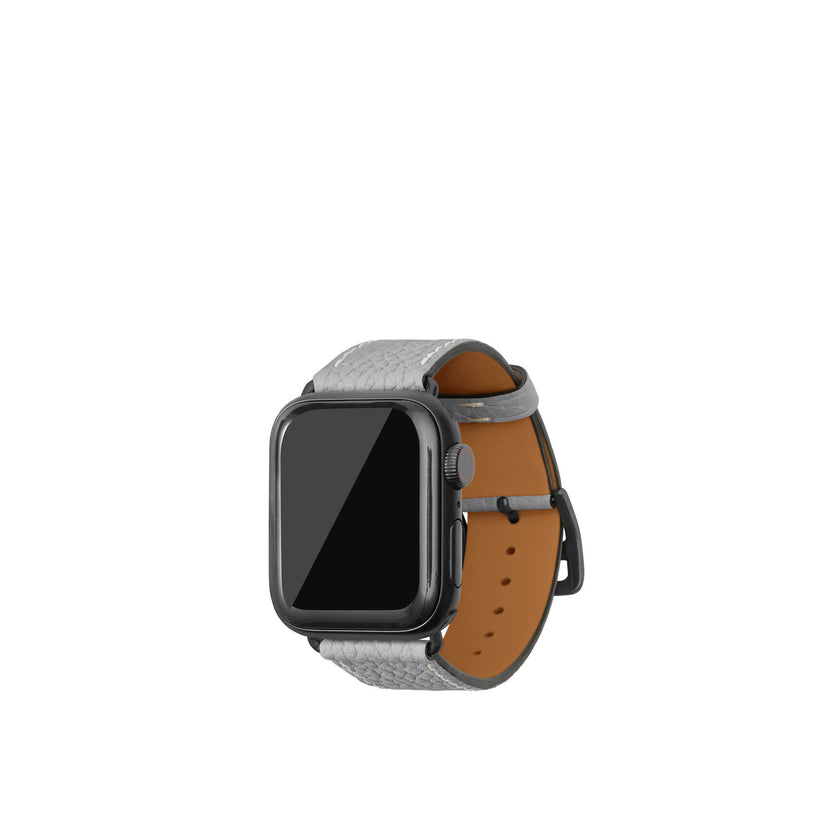 シュリンク Apple Watch レザーバンド【38mm/40mm/41mm/42mm, S/Mサイズ】 (アダプター：ブラック)