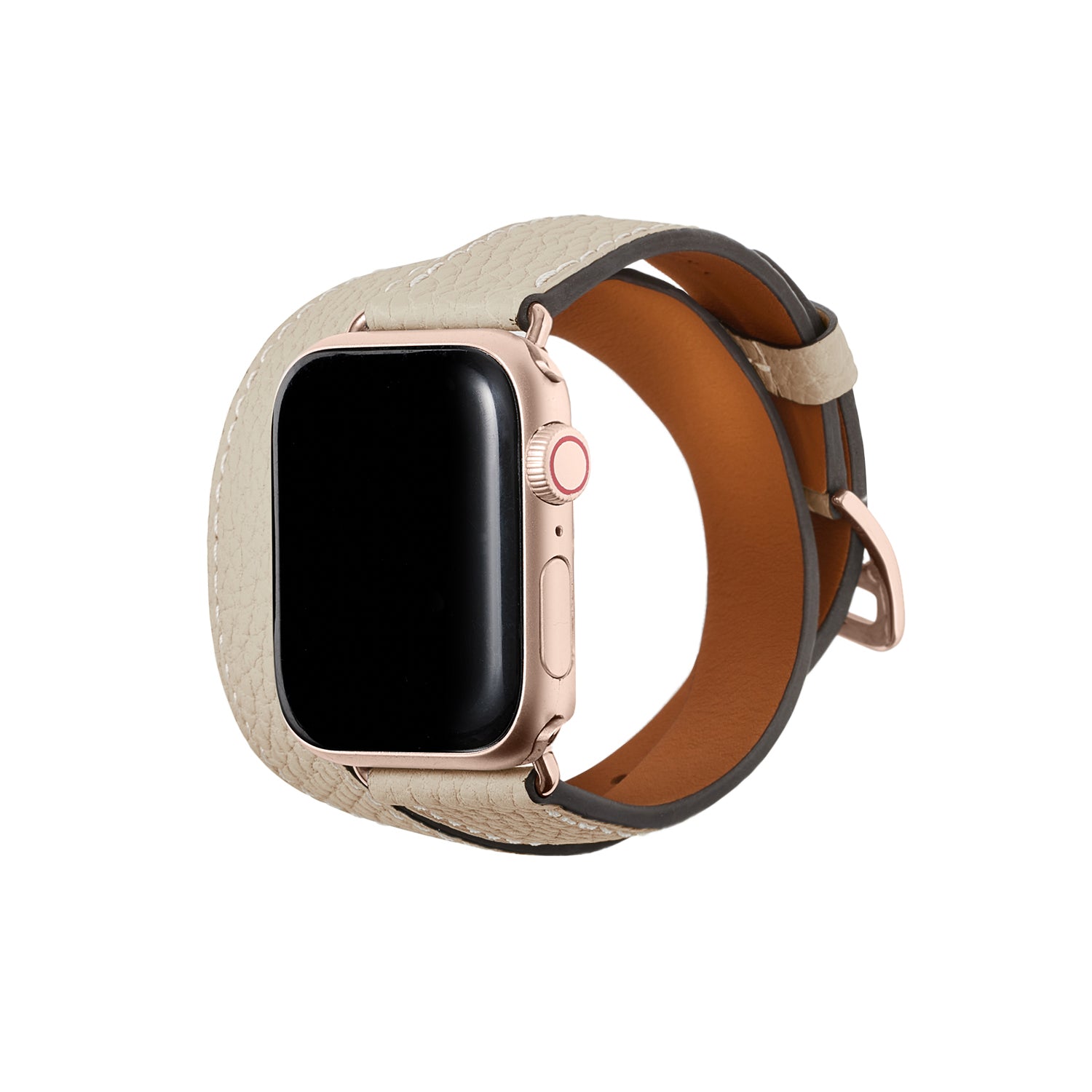 Double Tour Apple Watch Leather Band Shrink Leather [38mm/40mm/41mm] (Adapter: Gold)