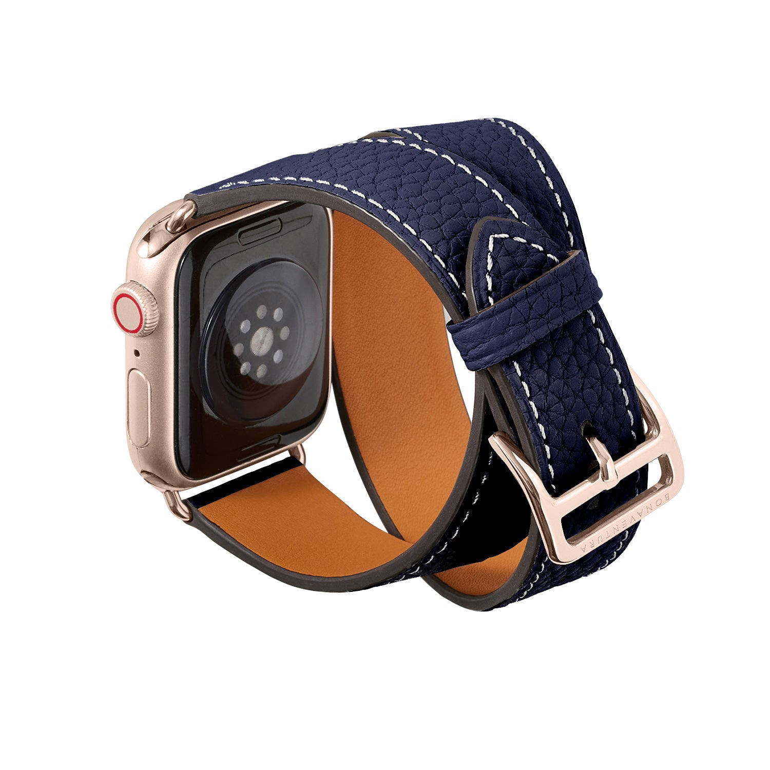 Double Tour Apple Watch Leather Band Shrink Leather [38mm/40mm/41mm] (Adapter: Gold)
