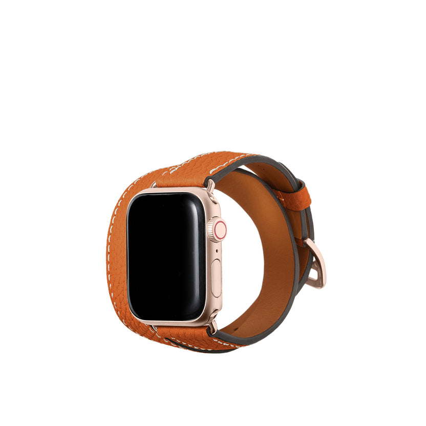ダブルトゥール  Apple Watch レザーバンド シュリンクレザー【38mm/40mm/41mm/42mm】 (アダプター：ゴールド)
