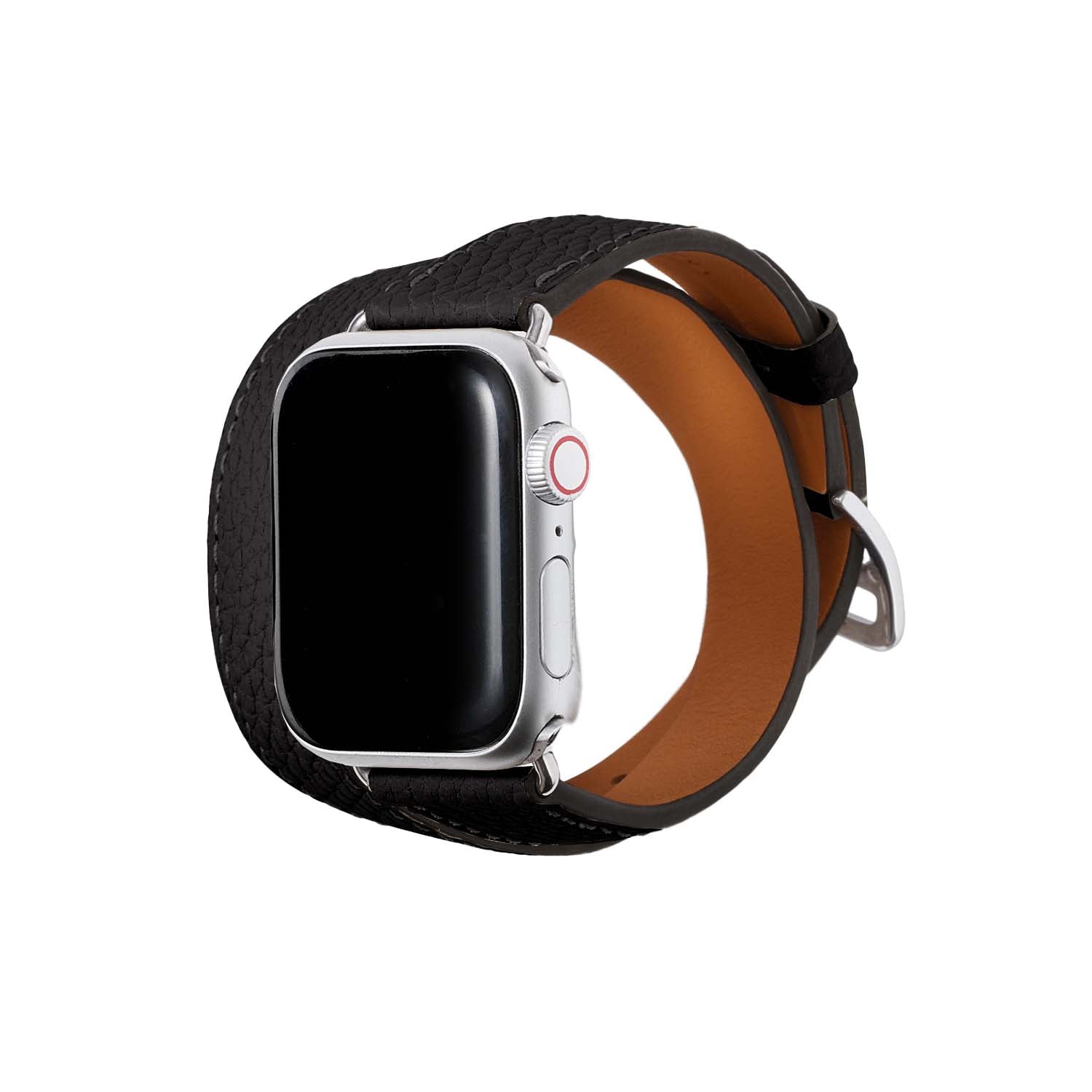 Double Tour Apple Watch Leather Band Shrink Leather [38mm/40mm/41mm] (Adapter: Silver)