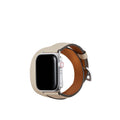 Bottalato Leather Double Tour Apple Watch Band 38/40/41mm (Silver Adapter)