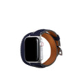 Bottalato Leather Double Tour Apple Watch Band 38/40/41mm (Silver Adapter)