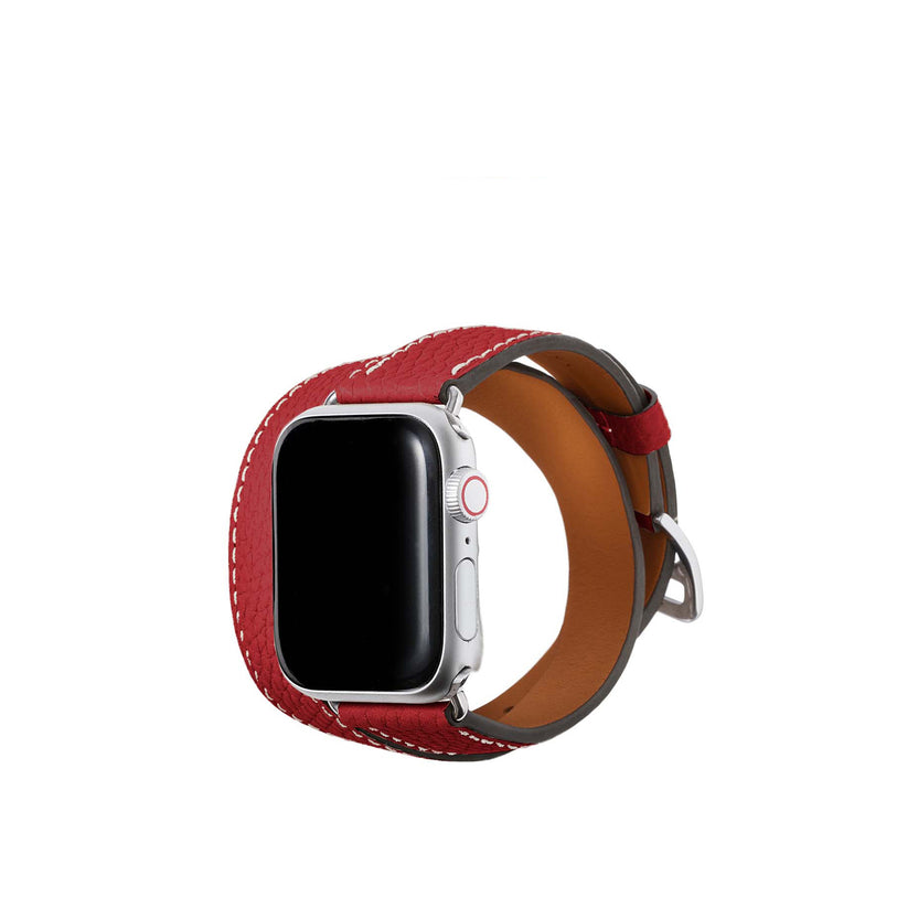ダブルトゥール  Apple Watch レザーバンド シュリンクレザー【38mm/40mm/41mm/42mm】 (アダプター：シルバー)