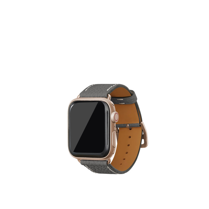 シュリンク Apple Watch レザーバンド【38mm/40mm/41mm/42mm, S/Mサイズ】 (アダプター：ゴールド)
