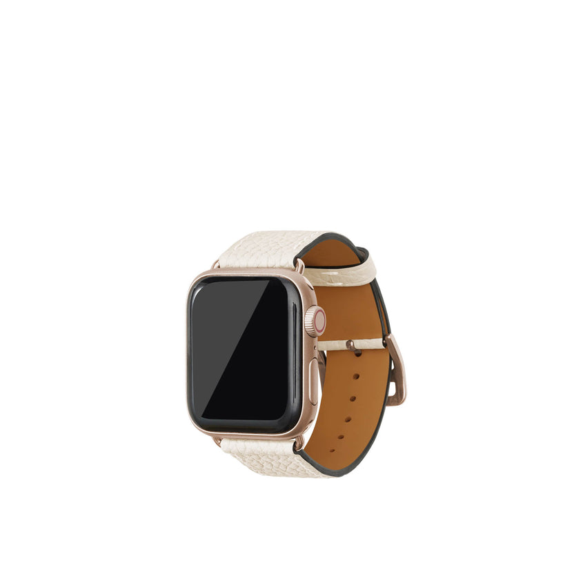 シュリンク Apple Watch レザーバンド【38mm/40mm/41mm/42mm, S/Mサイズ】 (アダプター：ゴールド)