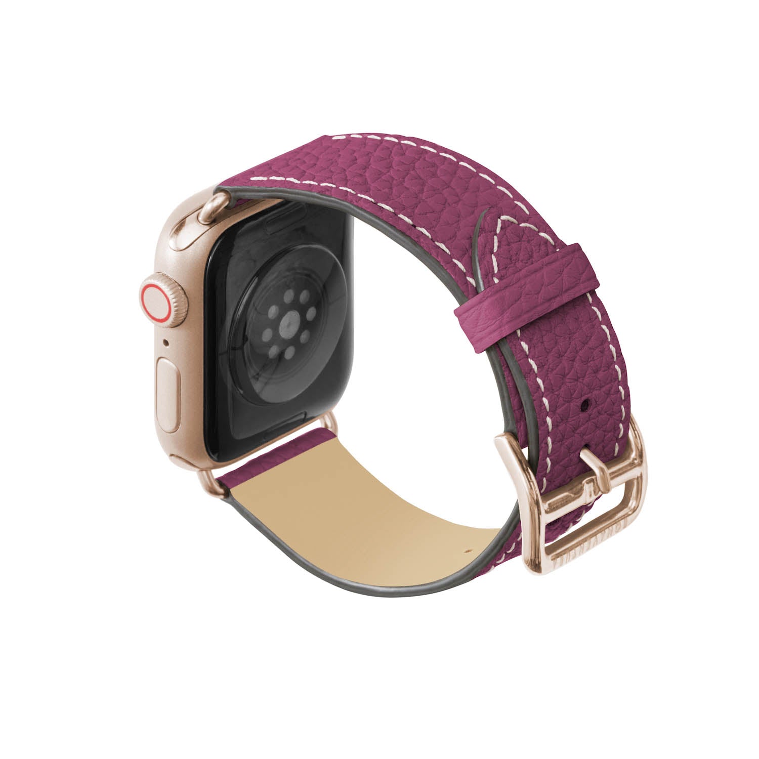 Apple Watch 가죽 밴드【38 mm/40 mm/41 mm, S/M 사이즈】 (어댑터：골드)