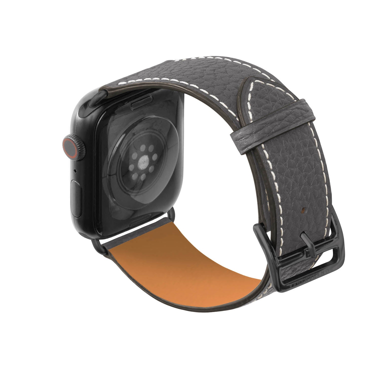 Apple Watch 가죽 밴드【42 mm/44 mm/45 mm/49 mm, M/L 사이즈】 (어댑터：블랙)