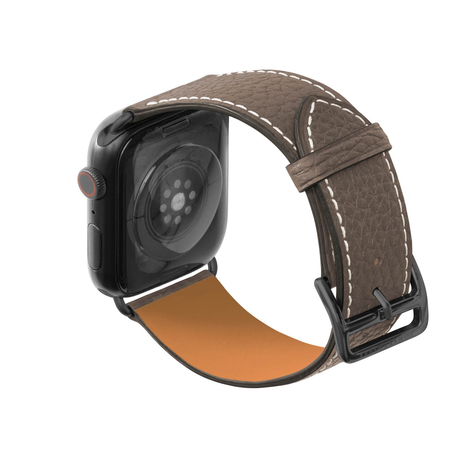 Apple Watch Leather Band [42mm/44mm/45mm/49mm, M/L Sizes] (Adapter: Black)