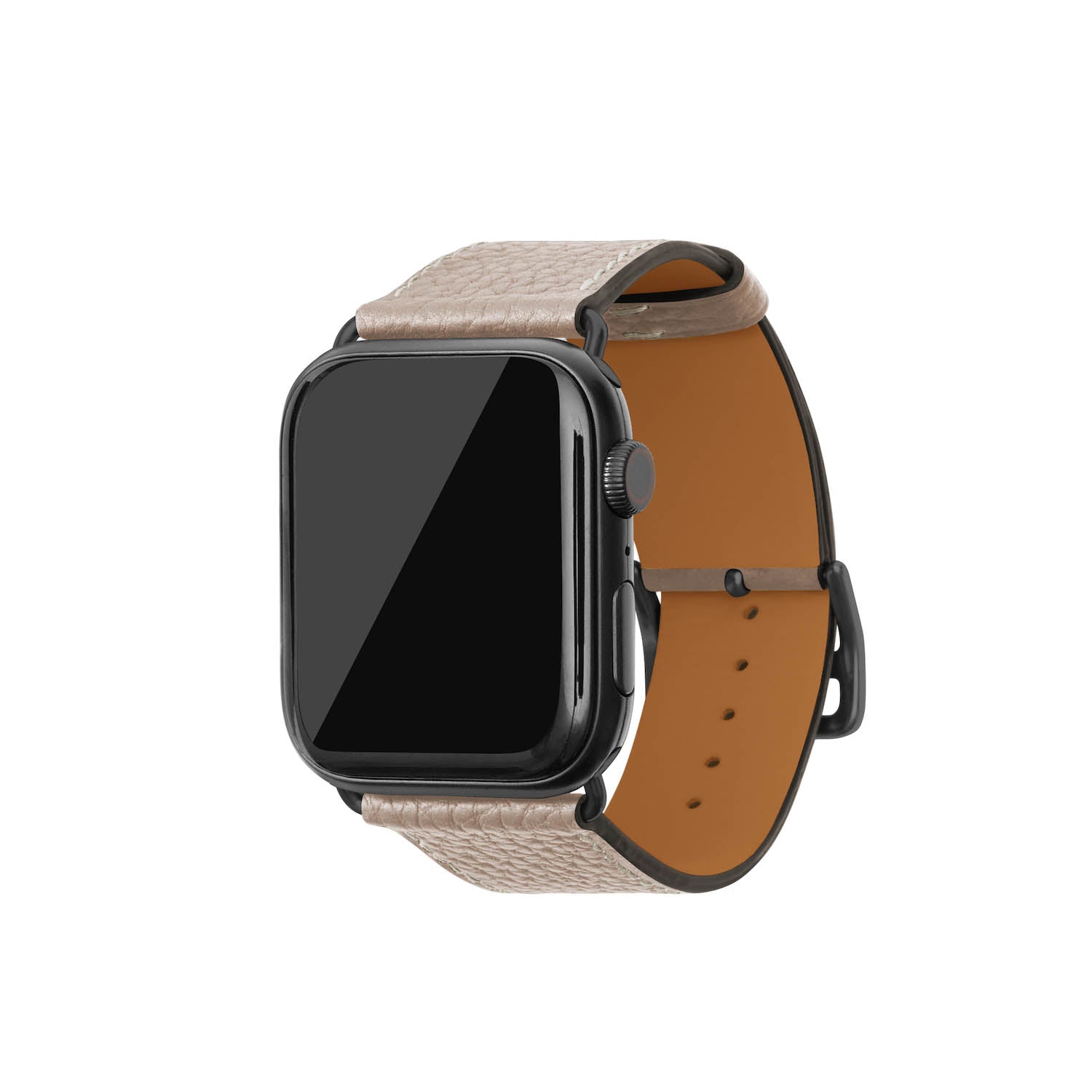 Apple Watch Leather Band [42mm/44mm/45mm/49mm, M/L Sizes] (Adapter: Black)