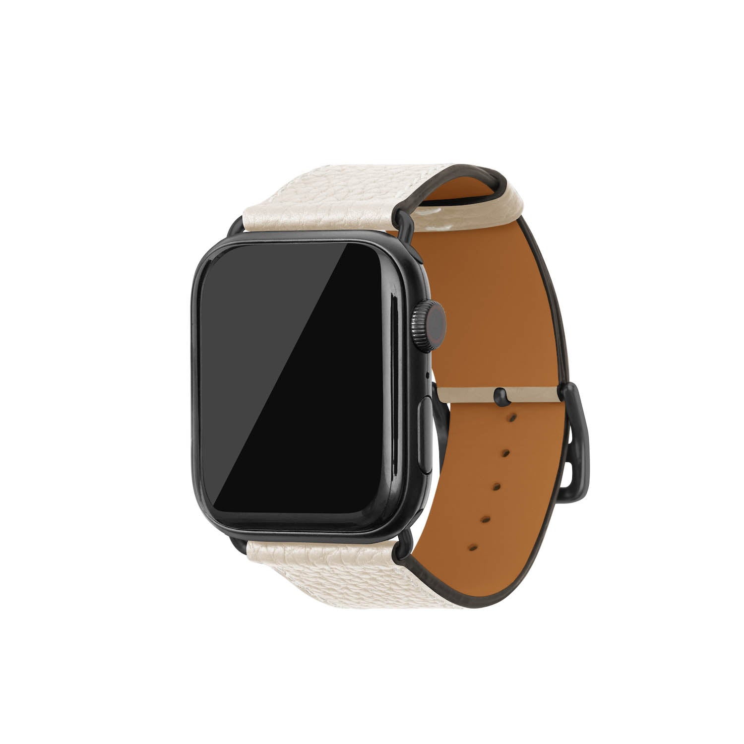 Apple Watch レザーバンド【42mm/44mm/45mm/49mm, M/Lサイズ】 (アダプター：ブラック)